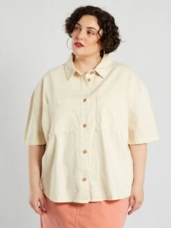 Blusa De Manga Corta - BEIGE -Zalaris Tienda blusa de manga corta beige ady56 1 frb3