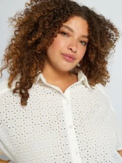 Blusa De Manga Corta Con Bordado Inglés - Blanco -Zalaris Tienda blusa de manga corta con bordado ingles blanco aea34 5 frb4