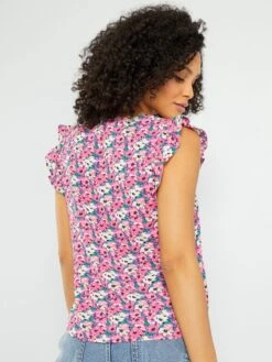 Blusa De Manga Corta Con Estampado 'JDY' - ROSA -Zalaris Tienda blusa de manga corta con estampado jdy rosa ale09 2 frb4