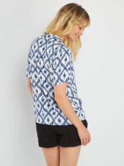 Blusa De Manga Corta 'JDY' - Ikat -Zalaris Tienda blusa de manga corta jdy ikat ais66 4 frb3