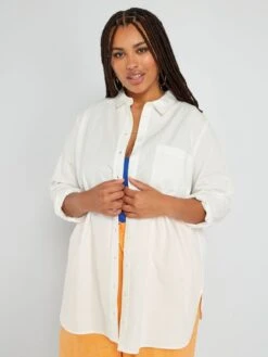 Blusa De Popelina - BLANCO