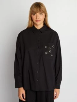 Blusa De Popelina - Negro -Zalaris Tienda blusa de popelina negro axl69 1 frb3