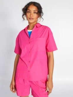 Blusa De Popelina - ROSA -Zalaris Tienda blusa de popelina rosa amz97 1 frb3