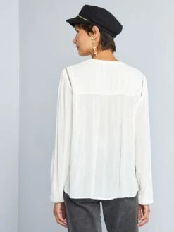 Blusa De Punto De Crepé Con Ribetes Calados - COCO_MI -Zalaris Tienda blusa de punto de crepe con ribetes calados cocomi ahz91 1 frb4