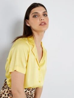 Blusa De Raso 'JDC' - Amarillo