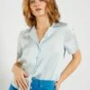 Blusa De Raso 'JDC' - Azul