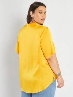 Blusa De Raso - NARANJA -Zalaris Tienda blusa de raso naranja ajl18 1 frb4