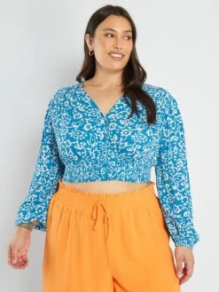 Blusa Estampada - AZUL -Zalaris Tienda blusa estampada azul ana06 1 frb3