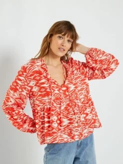 Blusa Estampada - ROJO -Zalaris Tienda blusa estampada rojo ann16 3 frb4