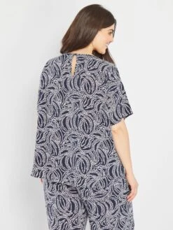 Blusa Estampada Vaporosa 'Only' - AZUL -Zalaris Tienda blusa estampada vaporosa only azul amd91 1 frb3