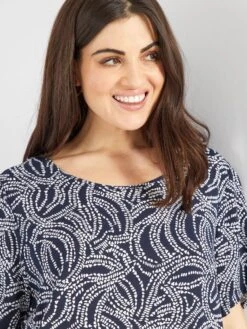 Blusa Estampada Vaporosa 'Only' - AZUL -Zalaris Tienda blusa estampada vaporosa only azul amd91 1 frb4