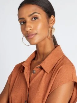 Blusa Gofrada Sin Mangas - MARRON -Zalaris Tienda blusa gofrada sin mangas marron awd45 2 frb7