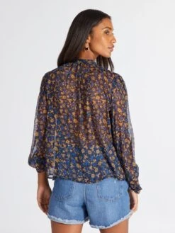 Blusa 'JDY' Con Estampado De Leopardo - AZUL -Zalaris Tienda blusa jdy con estampado de leopardo azul amw62 2 frb3