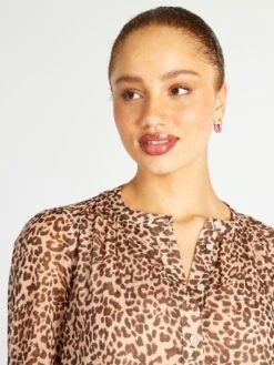 Blusa 'JDY' Con Estampado De Leopardo - NARANJA -Zalaris Tienda blusa jdy con estampado de leopardo naranja amw62 3 frb3