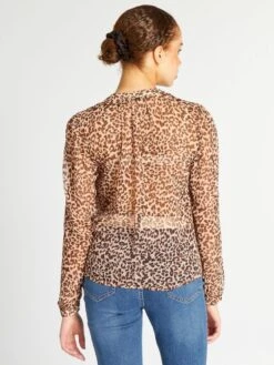 Blusa 'JDY' Con Estampado De Leopardo - NARANJA -Zalaris Tienda blusa jdy con estampado de leopardo naranja amw62 3 frb4