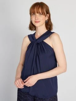 Blusa Ligera Sin Mangas - AZUL -Zalaris Tienda blusa ligera sin mangas azul ato64 1 frb5