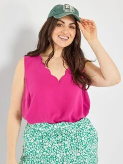 Blusa Lisa Con Cuello De Fantasía - Rosa -Zalaris Tienda blusa lisa con cuello de fantasia rosa zo449 4 frb2