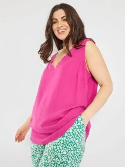 Blusa Lisa Con Cuello De Fantasía - Rosa -Zalaris Tienda blusa lisa con cuello de fantasia rosa zo449 4 frb3