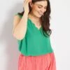 Blusa Lisa Con Cuello De Fantasía - Verde -Zalaris Tienda blusa lisa con cuello de fantasia verde zo449 5 frb1
