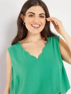 Blusa Lisa Con Cuello De Fantasía - Verde -Zalaris Tienda blusa lisa con cuello de fantasia verde zo449 5 frb3