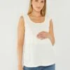 Blusa Premamá De Gasa De Algodón - Blanco