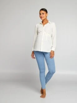 Blusa Premamá Entallada - Blanco -Zalaris Tienda blusa premama entallada blanco ajq27 1 frb2