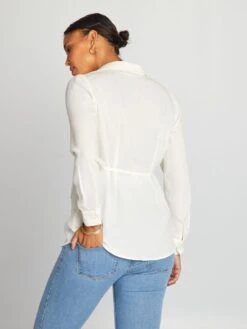 Blusa Premamá Entallada - Blanco -Zalaris Tienda blusa premama entallada blanco ajq27 1 frb3