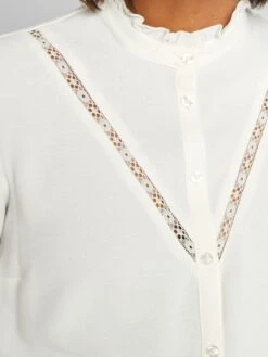 Blusa Punto Calado Premamá - Blanco -Zalaris Tienda blusa punto calado premama blanco ajq19 1 frb4