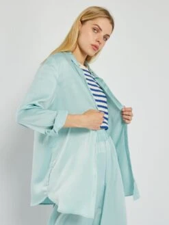 Blusa Satinada - AZUL