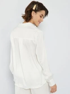 Blusa Satinada - Blanco -Zalaris Tienda blusa satinada blanco aek76 1 frb5
