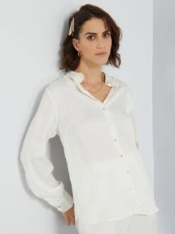 Blusa Satinada - Blanco -Zalaris Tienda blusa satinada blanco aek76 1 frb7
