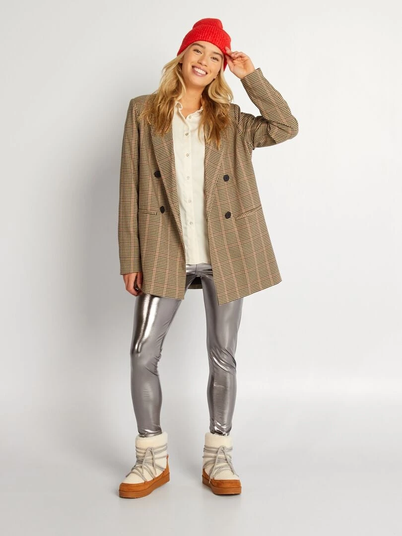 Blusa Satinada De Manga Larga - CERVEZA BEIGE 4 Blusa Satinada De Manga Larga - CERVEZA BEIGE - Imagen 2