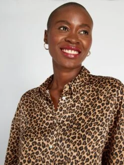 Blusa Satinada De Manga Larga - LEOLEO -Zalaris Tienda blusa satinada de manga larga leoleo aee25 6 frb3