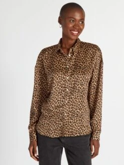 Blusa Satinada De Manga Larga - LEOLEO -Zalaris Tienda blusa satinada de manga larga leoleo aee25 6 frb6