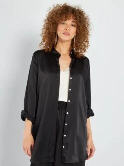 Blusa Satinada - NEGRO -Zalaris Tienda blusa satinada negro aea97 1 frb2