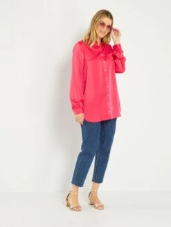 Blusa Satinada - ROSA -Zalaris Tienda blusa satinada rosa aea98 1 frb2