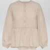 Blusa Vaporosa Con Cuello Redondo 'Only' - Beige