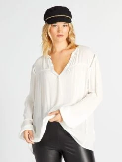 Blusa Vaporosa Con Escote De Pico - COCO_MI