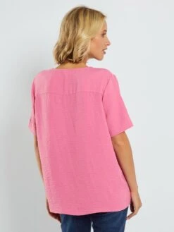 Blusa Vaporosa Con Escote De Pico 'JDY' - ROSA -Zalaris Tienda blusa vaporosa con escote de pico jdy rosa ain27 3 frb3