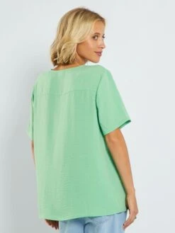 Blusa Vaporosa Con Escote De Pico 'JDY' - VERDE -Zalaris Tienda blusa vaporosa con escote de pico jdy verde ain27 2 frb3