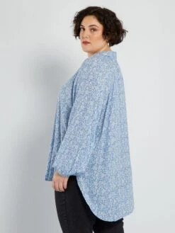 Blusa Vaporosa Con Estampado - AZUL -Zalaris Tienda blusa vaporosa con estampado azul adz96 2 frb4