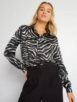 Blusa Vaporosa Con Estampado 'JDY' - Cebra -Zalaris Tienda blusa vaporosa con estampado jdy cebra amw29 3 frb3