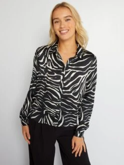 Blusa Vaporosa Con Estampado 'JDY' - Cebra -Zalaris Tienda blusa vaporosa con estampado jdy cebra amw29 3 frb4