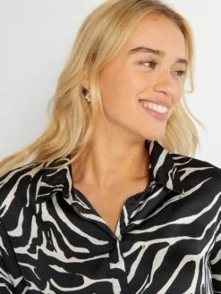 Blusa Vaporosa Con Estampado 'JDY' - Cebra -Zalaris Tienda blusa vaporosa con estampado jdy cebra amw29 3 frb5