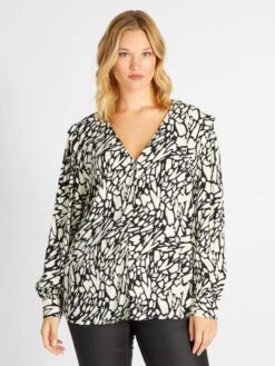 Blusa Vaporosa Con Motivo - NEGRO -Zalaris Tienda blusa vaporosa con motivo negro aix62 1 frb3