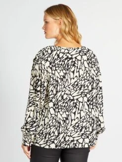 Blusa Vaporosa Con Motivo - NEGRO -Zalaris Tienda blusa vaporosa con motivo negro aix62 1 frb4