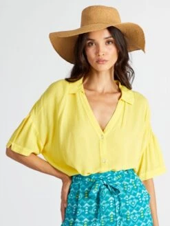 Blusa Vaporosa De Manga Corta - HO_LEMON