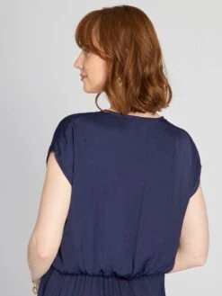 Blusa Vaporosa De Manga Corta - MARINA_ -Zalaris Tienda blusa vaporosa de manga corta marina ato63 1 frb3