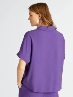 Blusa Vaporosa De Manga Corta - PURPURA -Zalaris Tienda blusa vaporosa de manga corta purpura ato72 2 frb5