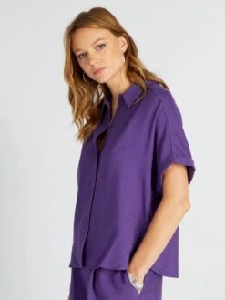 Blusa Vaporosa De Manga Corta - PURPURA -Zalaris Tienda blusa vaporosa de manga corta purpura ato72 2 frb7